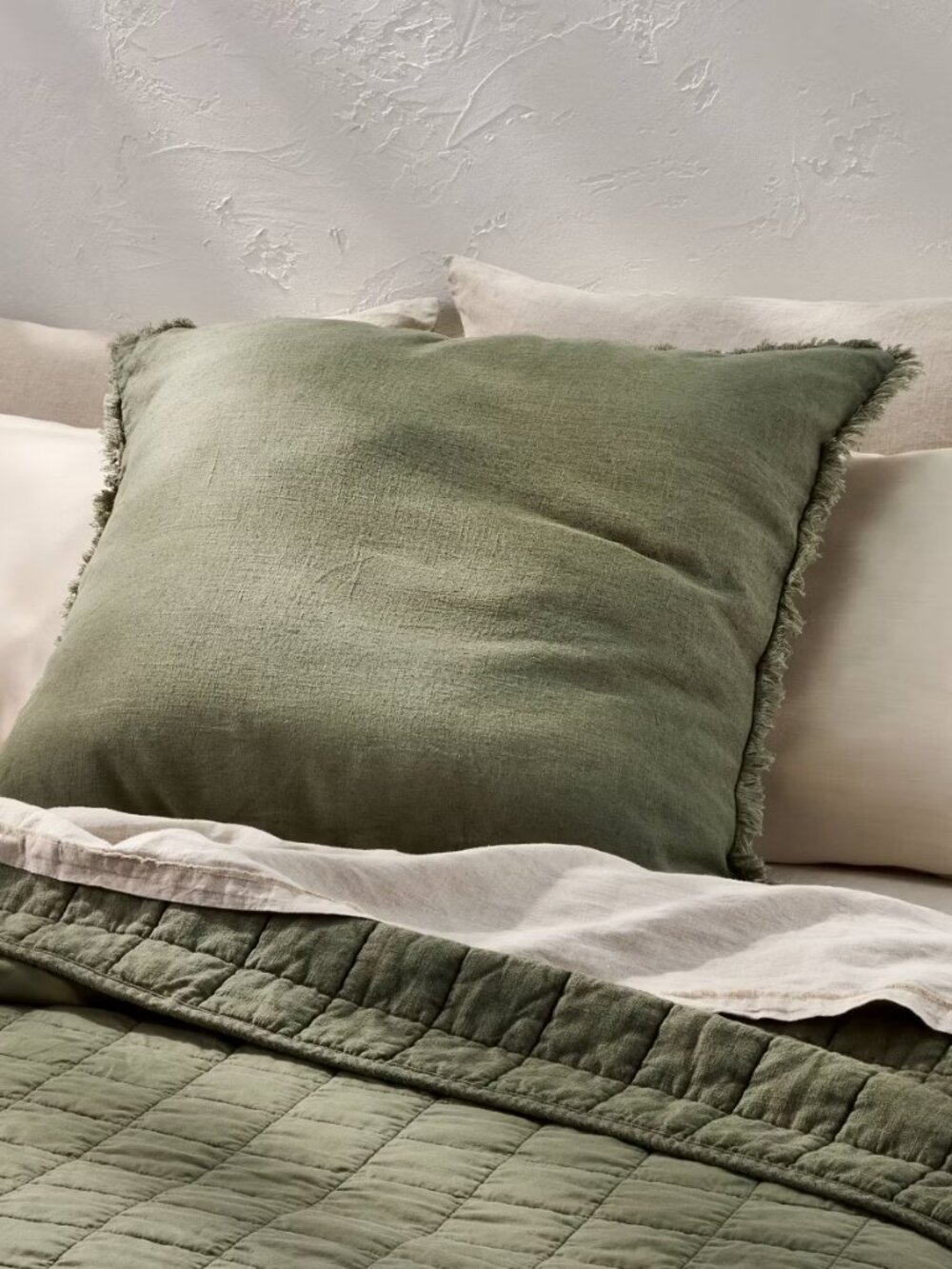 NWT Euro Heavyweight Linen Blend Throw Decorative Pillow Olive Green - Casaluna™